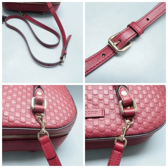 100% Authentic GUCCI Red Leather Satchel 656-11624 - Picture 8 of 12